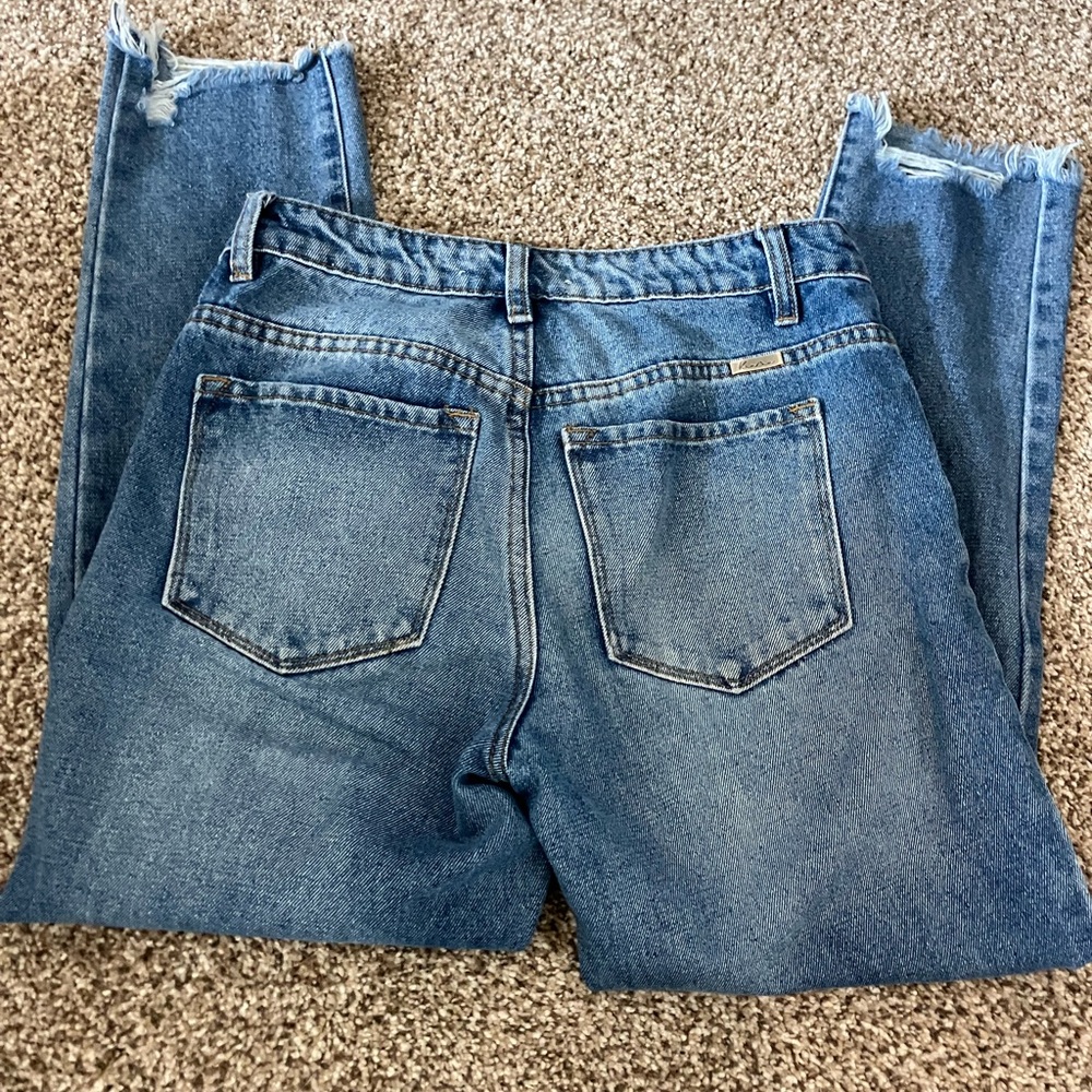 KanCan Distressed Blue Straight Leg Jeans